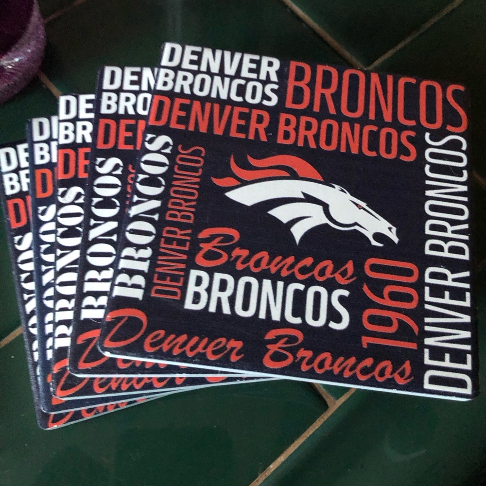 Set of 5 Broncos Coasters